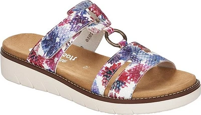 White Multi Flower Slide Sandal