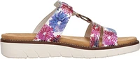 White Multi Flower Slide Sandal