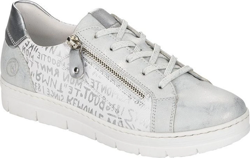 White/Silver Giraffe Print Lace Up