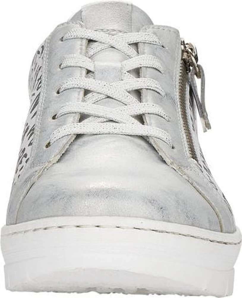 White/Silver Giraffe Print Lace Up