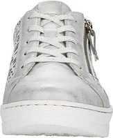 White/Silver Giraffe Print Lace Up