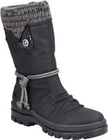 Black Mid Calf Flip Grip Boot