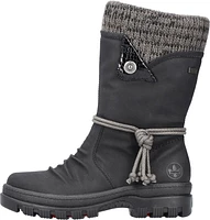 Black Mid Calf Flip Grip Boot