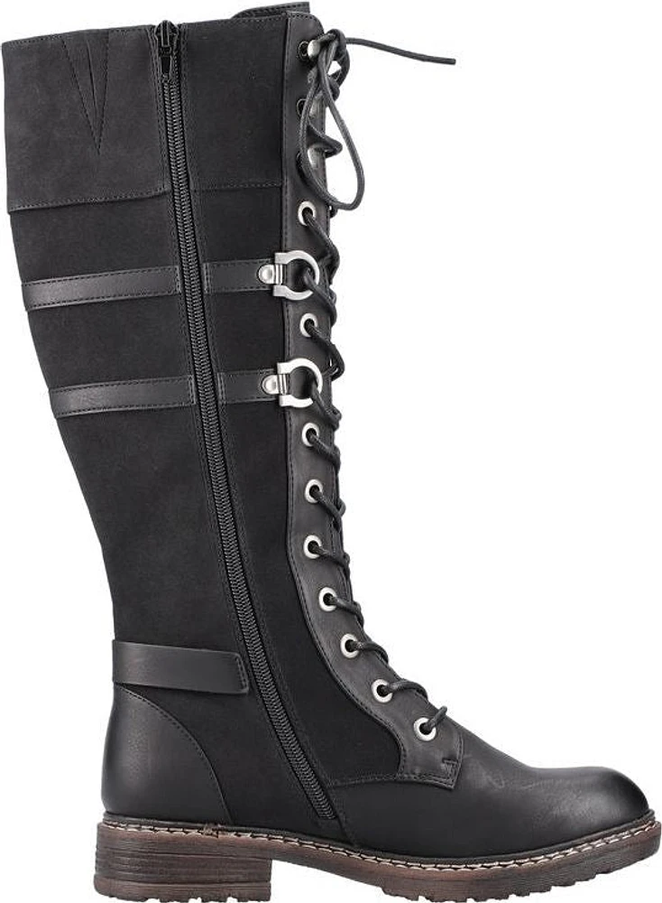 Black Tall Lace Up Boot