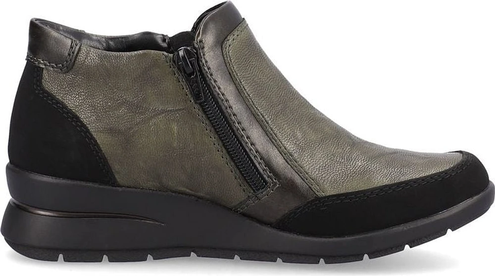 Green Side Zip Wedge Boot