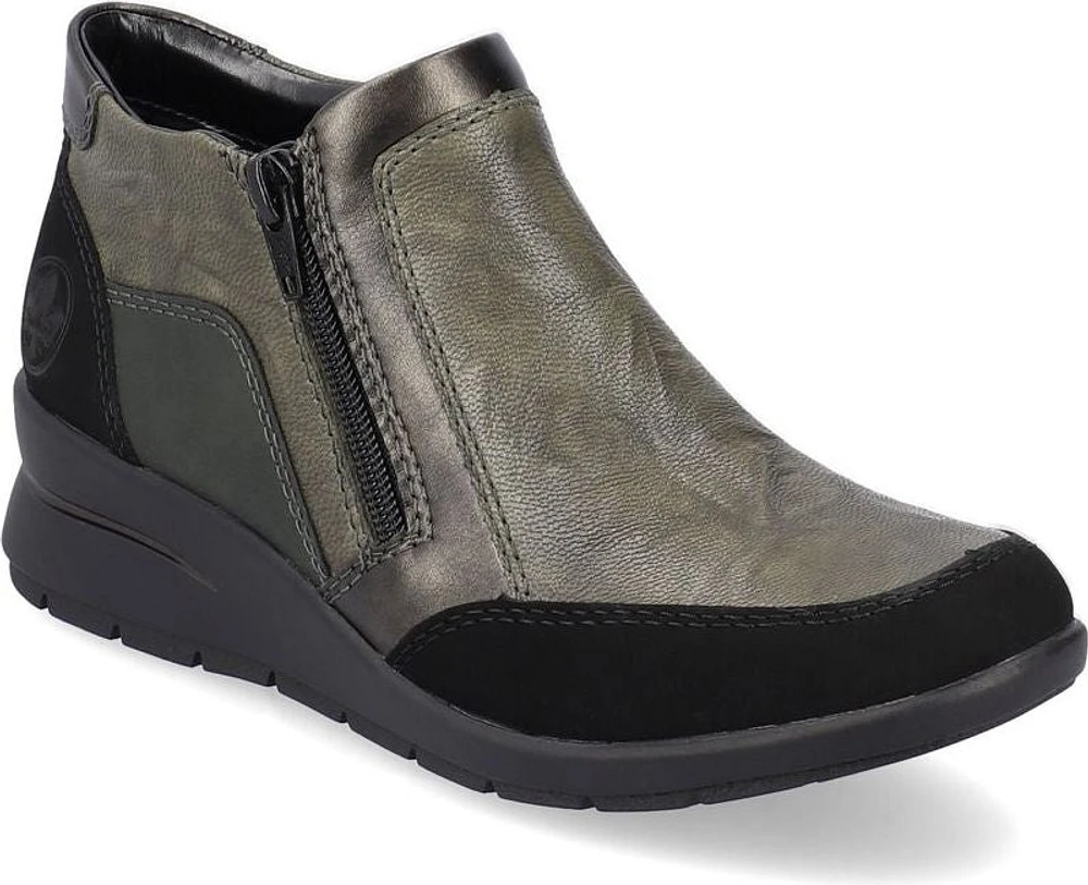 Green Side Zip Wedge Boot