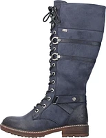 Navy Tall Lace Up Boot