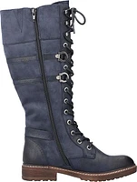 Navy Tall Lace Up Boot