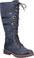 Navy Tall Lace Up Boot