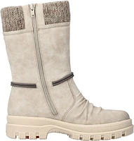 Off White Mid Calf Flip Grip Boot