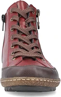 Wine Lace Up Ankle Boot