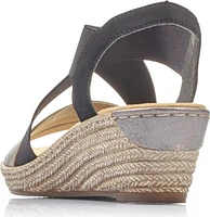 Black/Grey Criss Cross Wedge