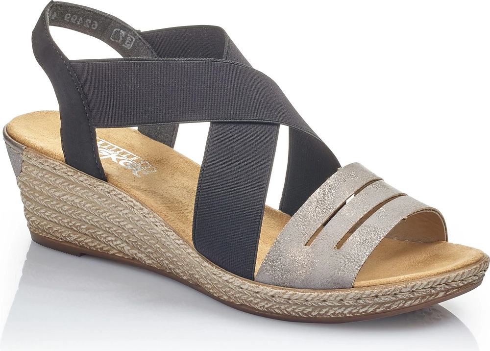 Black/Grey Criss Cross Wedge