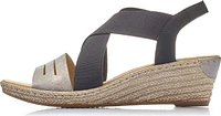 Black/Grey Criss Cross Wedge