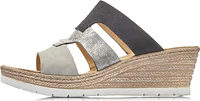 Black/Silver/Grey Wedge Slide