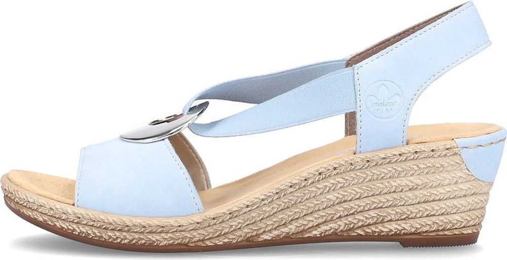 Blue Wedge Sling Back