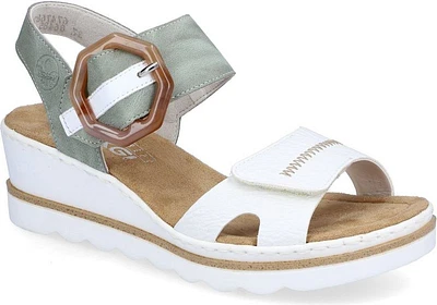 White/Mint Wedge With Buckle