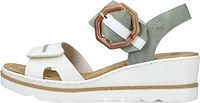 White/Mint Wedge With Buckle