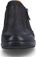 Black Side Zip Wedge Shoe