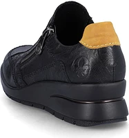 Black Side Zip Wedge Shoe