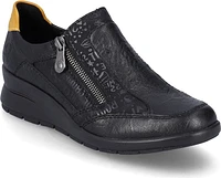 Black Side Zip Wedge Shoe