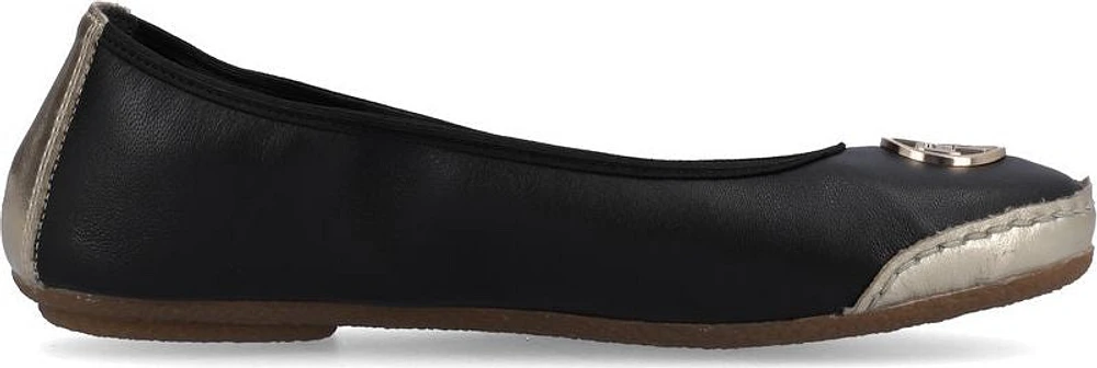 Black/Gold Ballerina Slip On