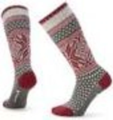 W Everyday Popcorn Snowflake Pattern Crew Socks Ash