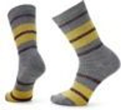 W Everyday Striped Cable Crew Socks Medium Gray