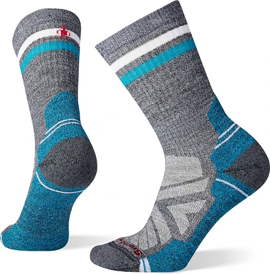 W Hike Light Cushion Tube Striep Crew Socks Charcoal Grey