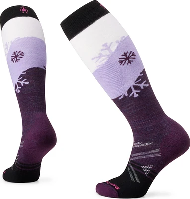 W Ski Full Cushion Snowpocalypse Pattern Otc Socks Purple Iris