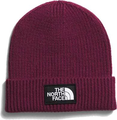 TNF Logo Box Cuffed Beanie Boysenberry