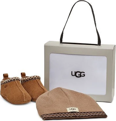 Infant Baby Tasman And Ugg Beanie Chestnut