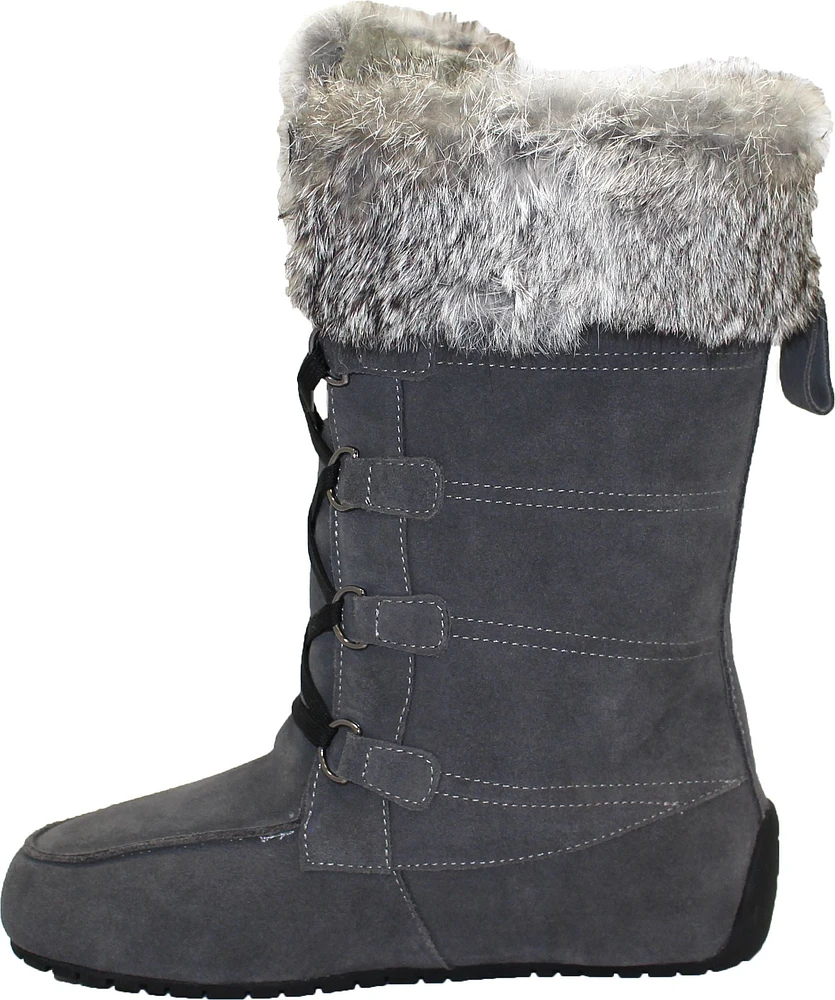 Tall Laceup Charcoal Suede Boot