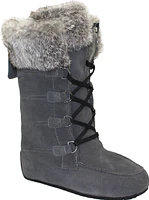 Tall Laceup Charcoal Suede Boot