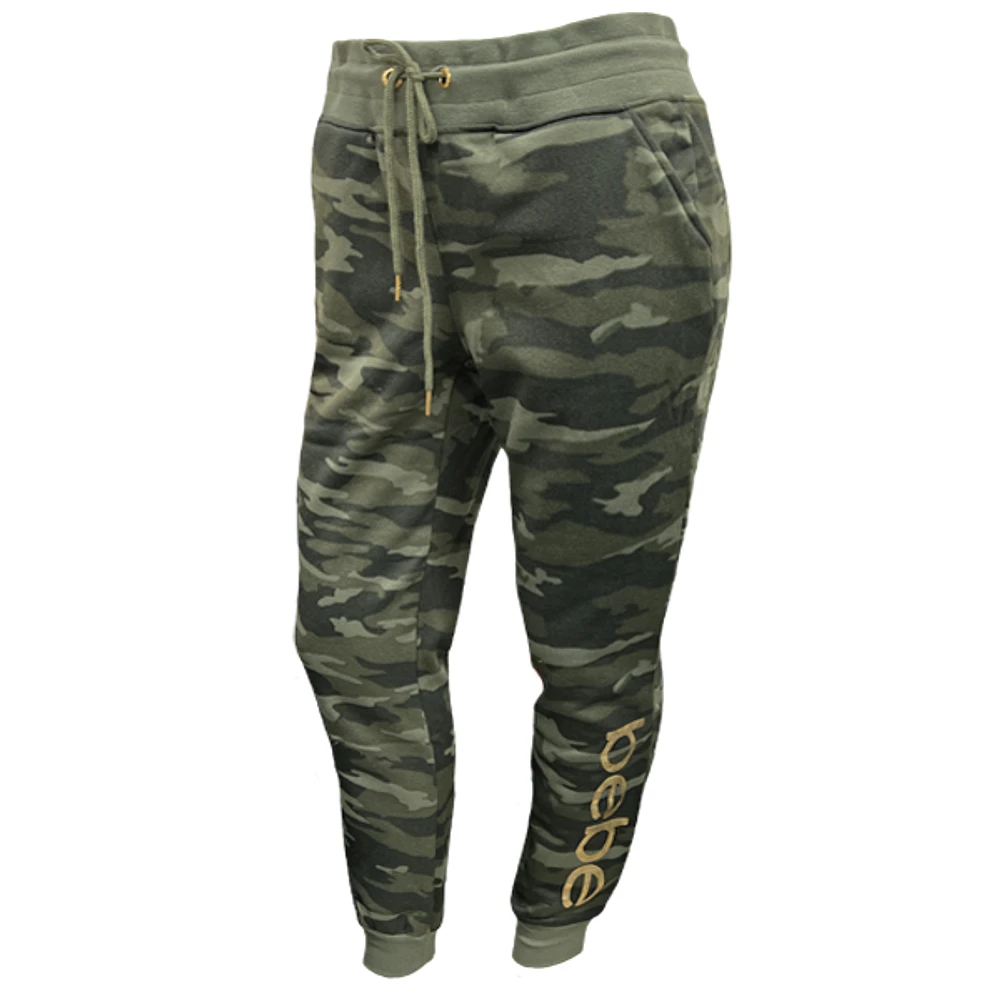 Green camo sweatpant bebe for women