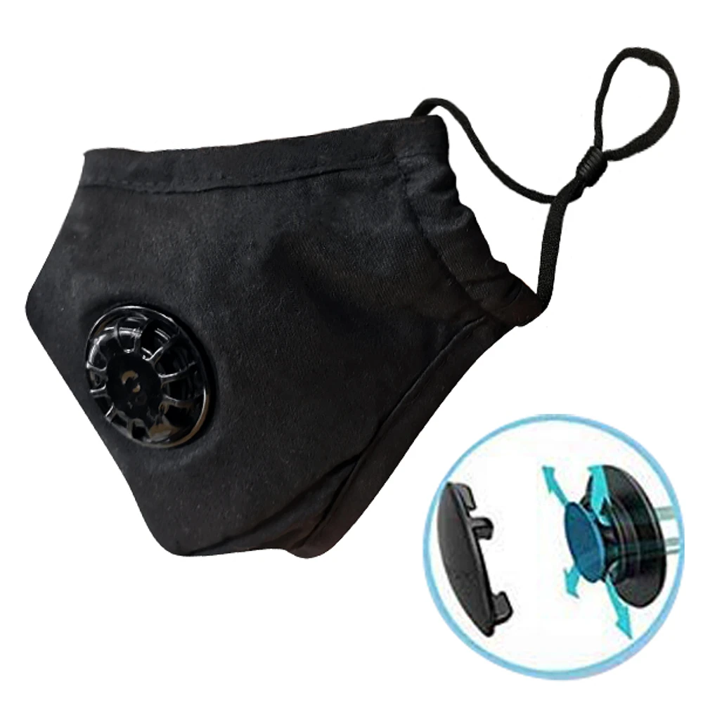 Black fashion mask with filter