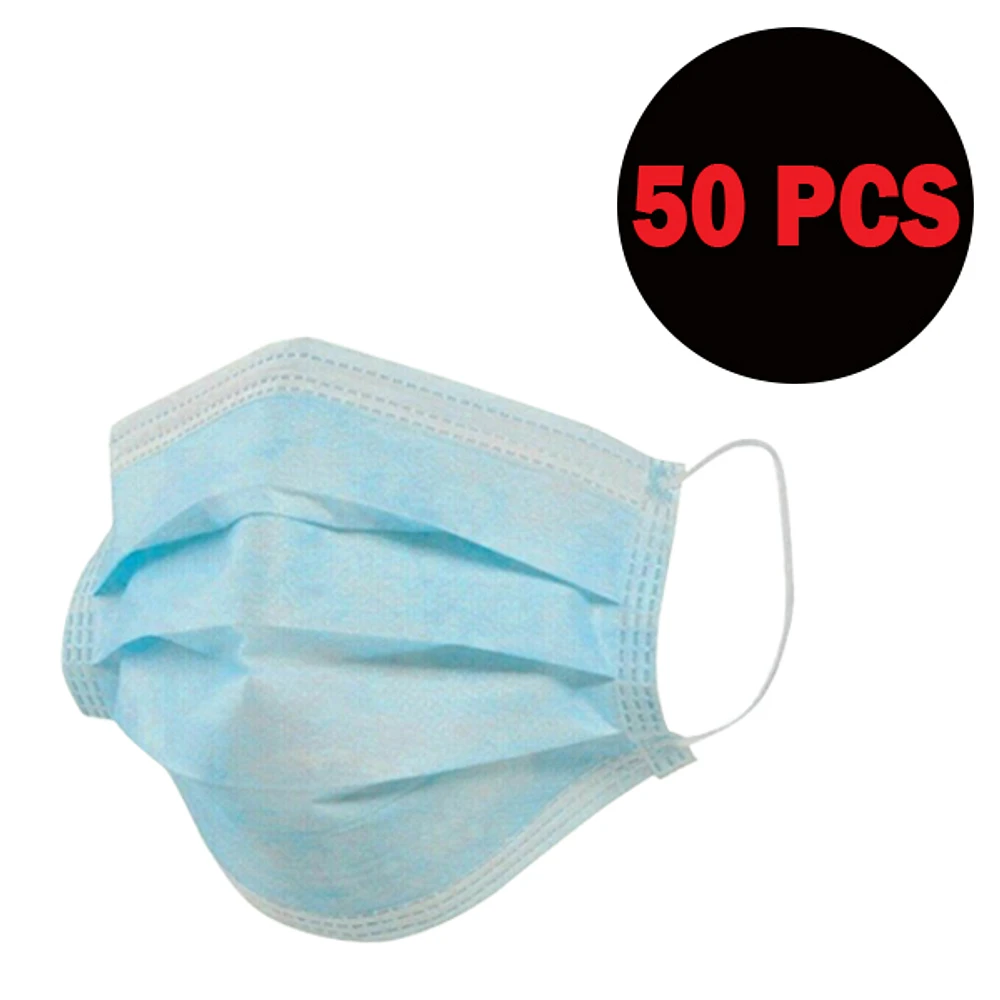 Blue 3 Ply Protective Masks Pack Of 50 Units