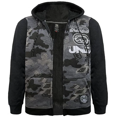 Black sherpa jacket Ecko Unltd for men