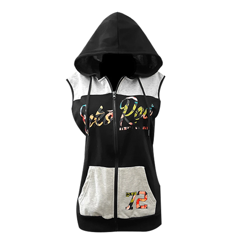 Black Sleeveless Hoodie Ecko Red For Women