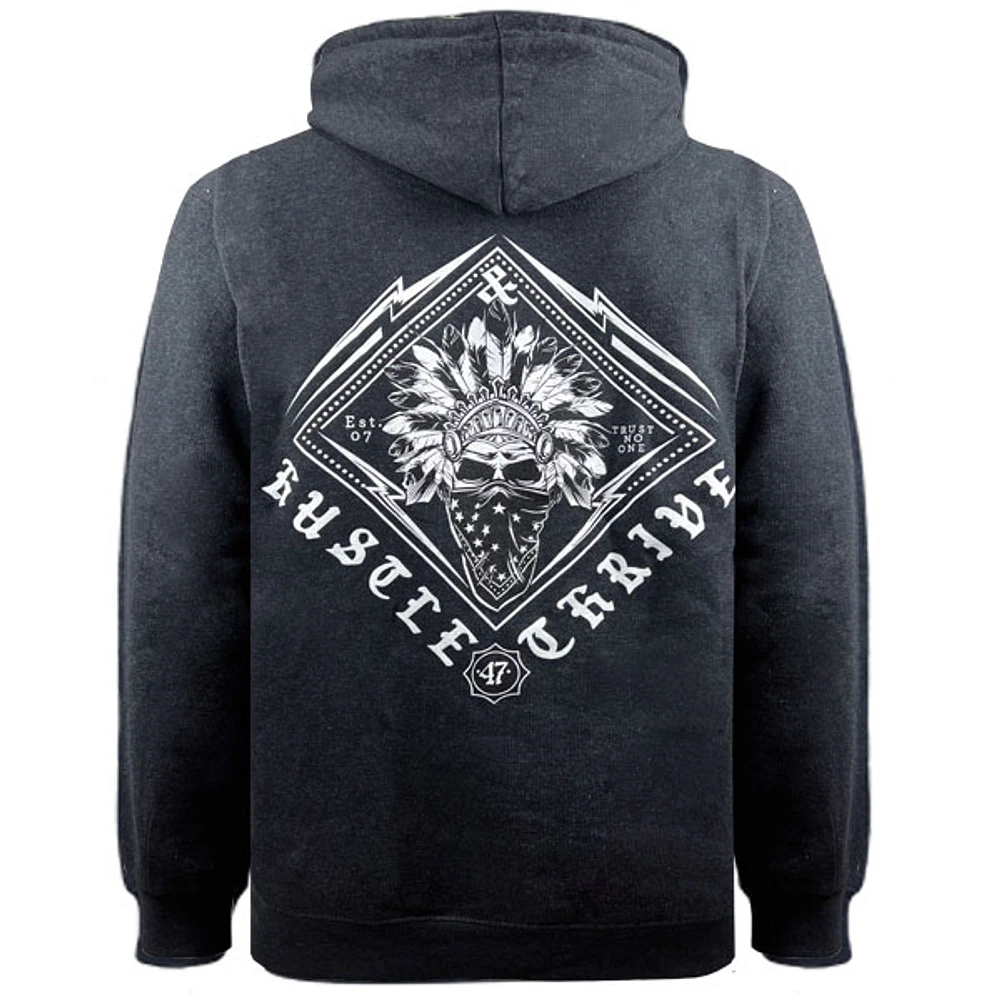 Charcoal hoodie Hustle & Thrive for men