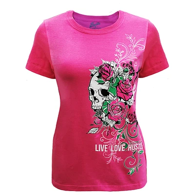 Pink t-shirt Hustle and thrive for women