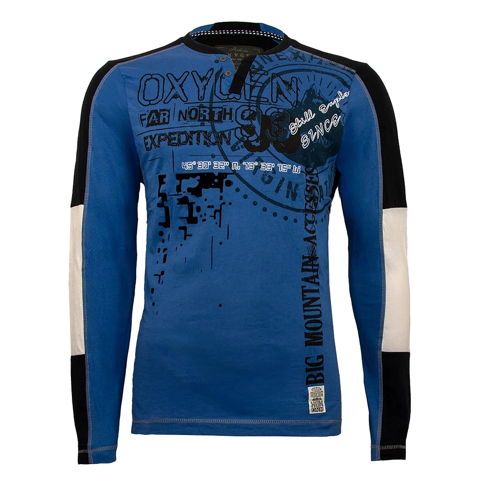 Oxygen Blue Long Sleeve T-Shirt for Men