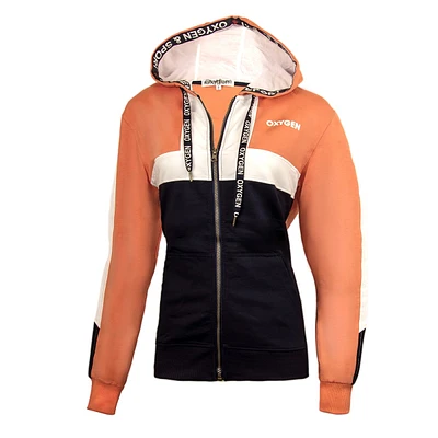 Oxygen Navy and orange Hood Zip for Women