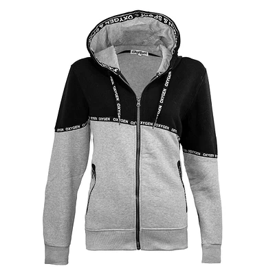 Oxygen Black and grey Hood Zip for Women