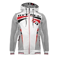 Grey and white hood zip Oxygen for men