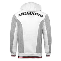 Grey and white hood zip Oxygen for men