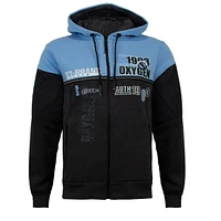 Charcoal and blue hood zip Oxygen for men