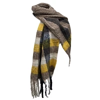 Yellow plaid scarf for women