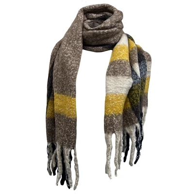 Yellow plaid scarf for women