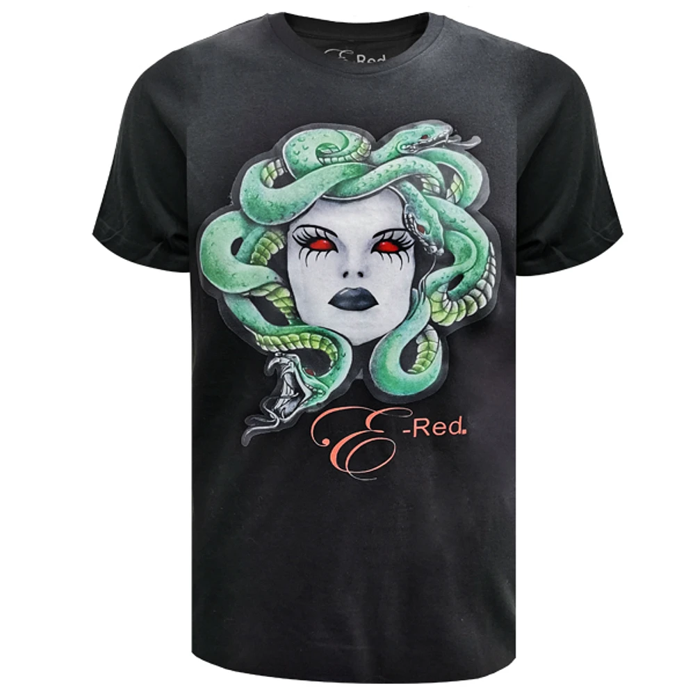 Black t-shirt E-Red for women